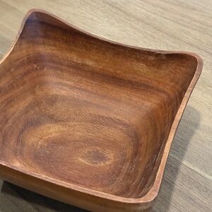 Large 10” Acacia Brown Wooden Bowl